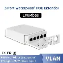 Extension PoE étanche 5 ports – 100 Mbps/1000 Mbps – IP55